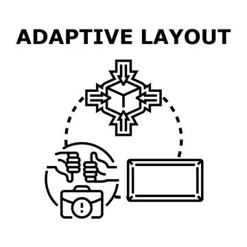 Adaptive layout concept for responsive web design Stock Illustration