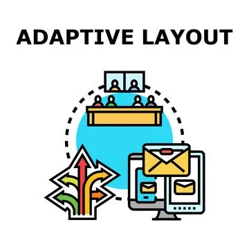 Adaptive layout concept for web design development Illustrazione stock