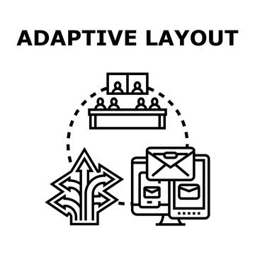 Adaptive layout concept for web design development Illustrazione stock