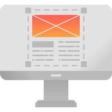 Adaptive layout design on pc screen vector icon Stock Illustration