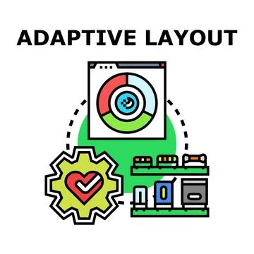 Adaptive layout evolving responsive web development concept Illustrazione stock