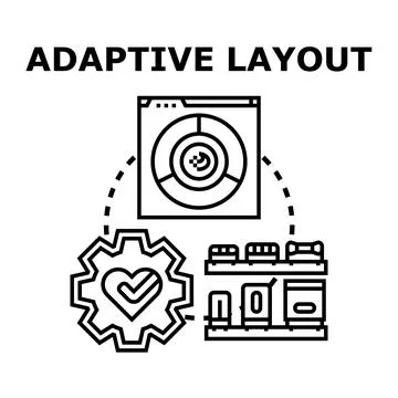 Adaptive layout evolving responsive web development concept Stock Illustration