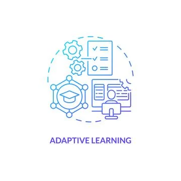 Adaptive learning in AI education concept icon Stock Illustration