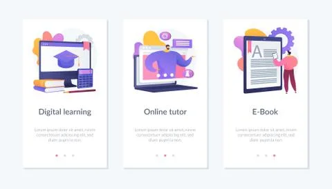 Adaptive learning app interface template. Stock Illustration