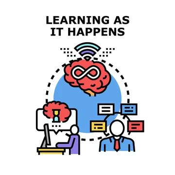 Adaptive learning ecosystem with continuous knowledge exchange Stock Illustration
