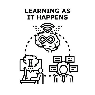 Adaptive learning ecosystem with continuous knowledge exchange Stock Illustration