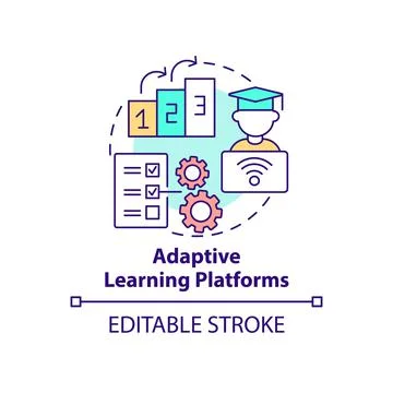 Adaptive learning platforms concept icon 스톡 일러스트