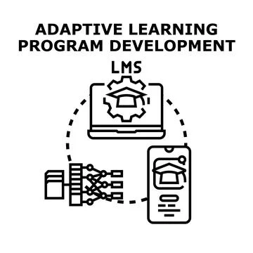 Adaptive learning program development and lms concept Stock Illustration