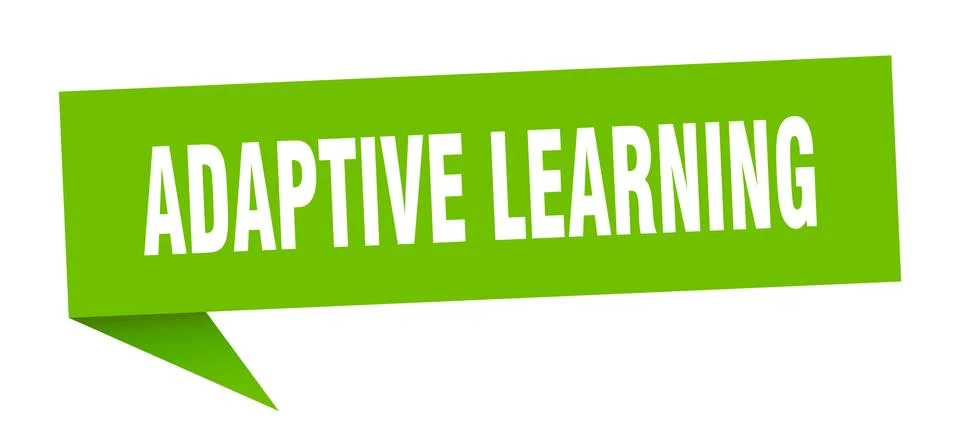 Adaptive learning speech bubble. adaptive learning ribbon sign. adaptive lear Stock Illustration