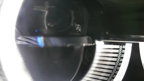 Adaptive LED optics for BMW 7 Series, Macro, close shot, color light and smoke Stock Footage 125867930