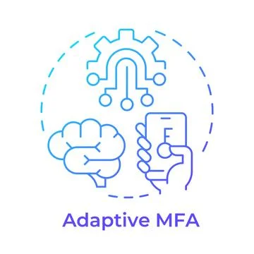 Adaptive mfa blue gradient concept icon Illustrazione stock