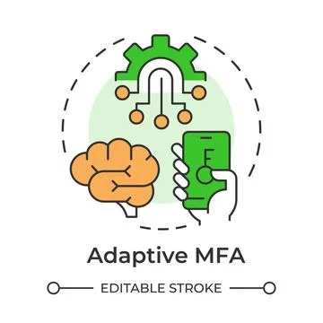 Adaptive mfa multi color concept icon Stock Illustration