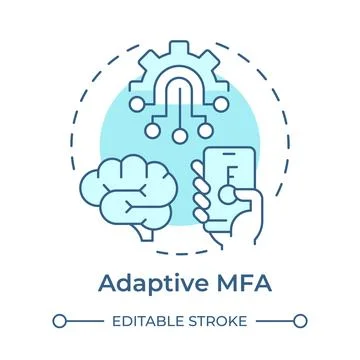 Adaptive mfa soft blue concept icon Stock Illustration