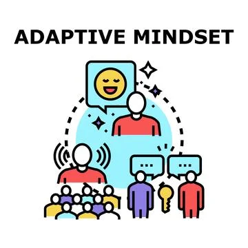 Adaptive mindset developing new skills and improving communication 스톡 일러스트