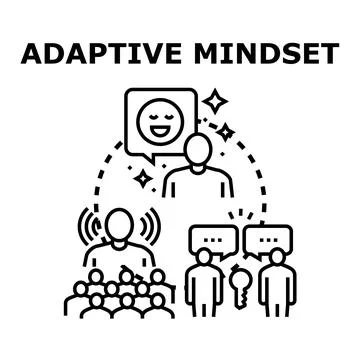 Adaptive mindset developing new skills and improving communication Stock Illustration
