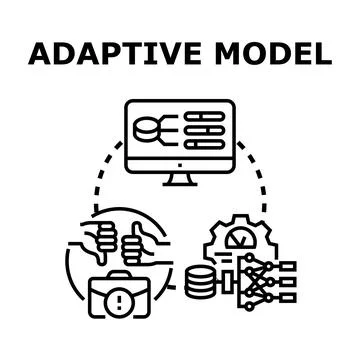 Adaptive model process adapting to new data Illustrazione stock