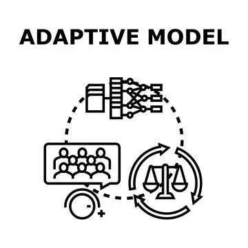 Adaptive model process with data analysis and feedback loop 스톡 일러스트