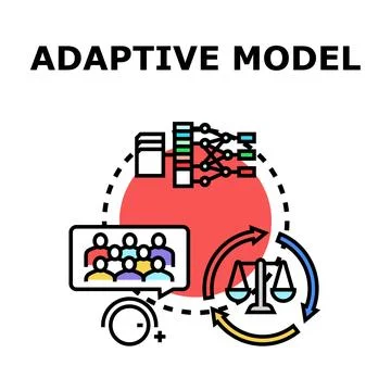 Adaptive model process with data analysis and feedback loop Stock Illustration
