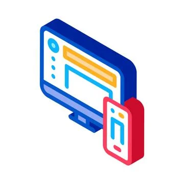 Adaptive picture isometric icon vector illustration color Stock Illustration