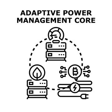 Adaptive power management core optimizing energy consumption Stock Illustration
