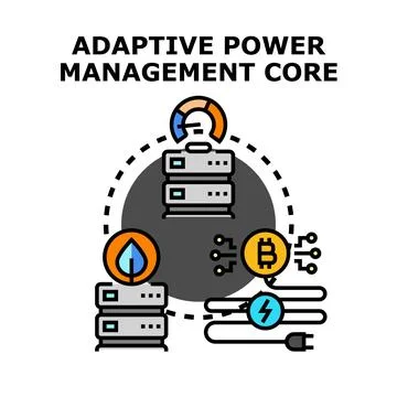 Adaptive power management core optimizing energy consumption Stock Illustration