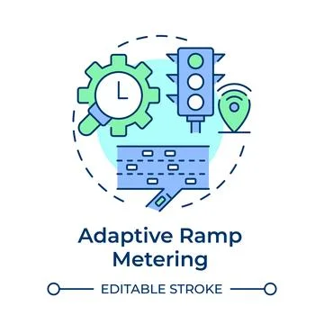 Adaptive ramp metering multi color concept icon Stock Illustration