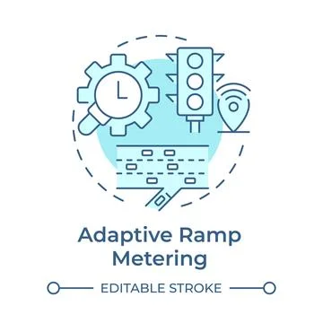 Adaptive ramp metering soft blue concept icon Stock Illustration