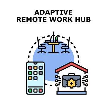 Adaptive remote work hub concept vector illustration Stockillustratie