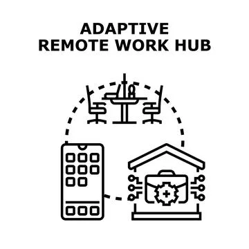 Adaptive remote work hub concept vector illustration Stock Illustration