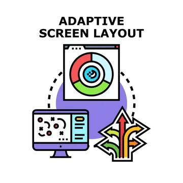 Adaptive screen layout designing responsive web development solution Stock Illustration