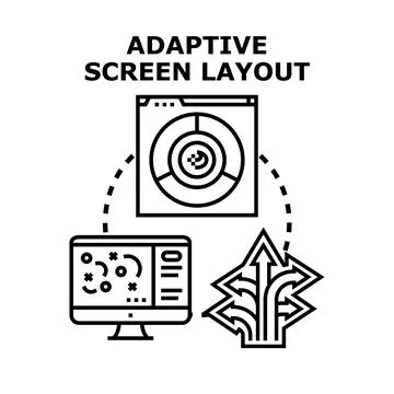 Adaptive screen layout designing responsive web development solution Stock Illustration