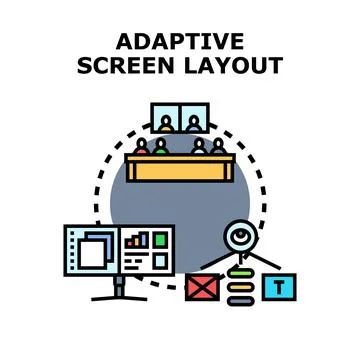 Adaptive screen layout technology developing user interface design Stock Illustration