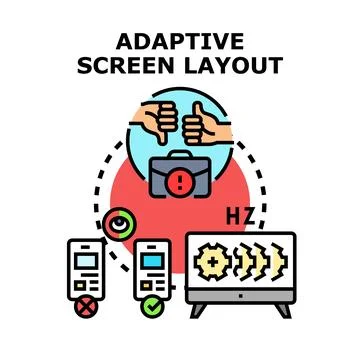 Adaptive screen layout technology for responsive development Stock Illustration