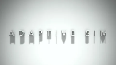 Adaptive sim 3D title animation with shadows on a white background Stock Footage 298000811