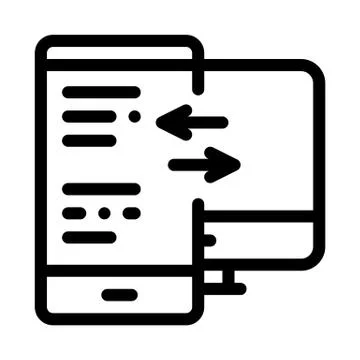 Adaptive site for computer screen and phone icon vector outline illustration Stock Illustration