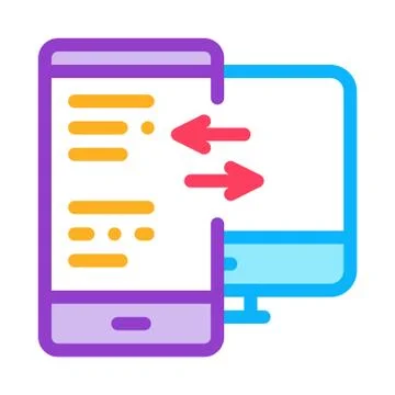 Adaptive site for computer screen and phone icon vector outline illustration Illustrazione stock