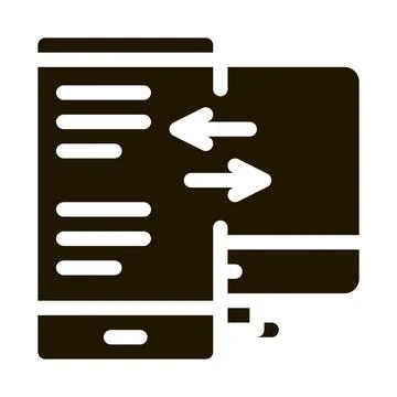 Adaptive site for computer screen and phone icon Vector Glyph Illustration Illustrazione stock