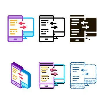 Adaptive site for variants computer screen and phone icon vector outline イラスト素材