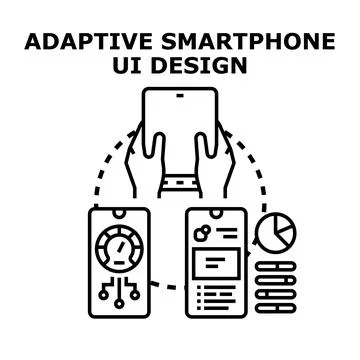 Adaptive smartphone user interface design concept illustration Ilustración de archivo