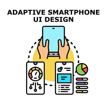 Adaptive smartphone user interface design concept illustration Stock Illustration