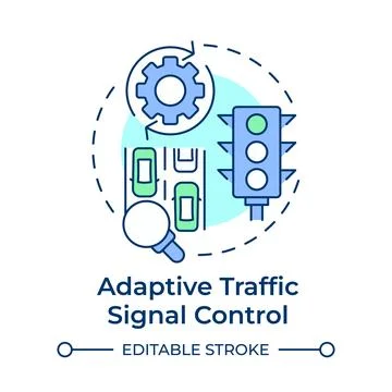 Adaptive traffic signal control multi color concept icon Illustrazione stock