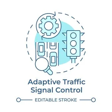 Adaptive traffic signal control soft blue concept icon Stock Illustration