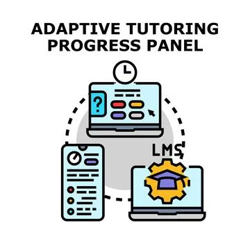 Adaptive tutoring progress panel concept illustration Stock Illustration