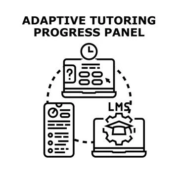 Adaptive tutoring progress panel concept illustration イラスト素材