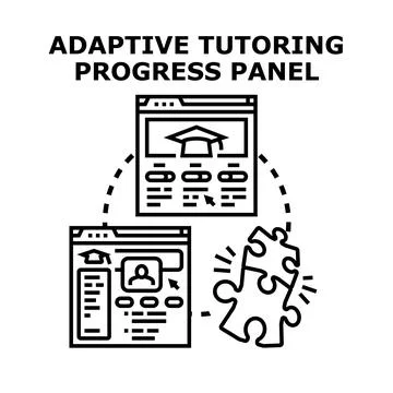 Adaptive tutoring progress panel system development Stockillustratie