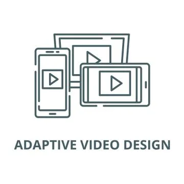 Adaptive video design vector line icon, outline concept, linear sign Illustrazione stock