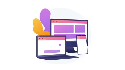 Adaptive web design 4K loop animation Stock Footage 132925165