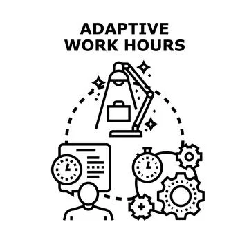 Adaptive work hours concept for flexible scheduling Stock Illustration