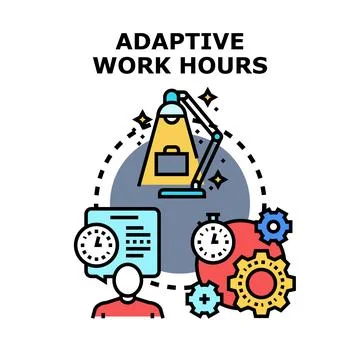 Adaptive work hours concept for flexible scheduling Stock Illustration