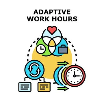 Adaptive work hours concept for flexible scheduling Stock Illustration